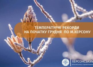 На початку грудня в Херсоні зафіксували два температурні рекорди