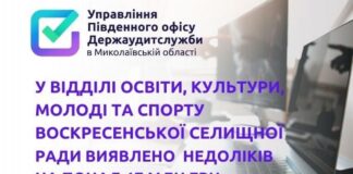 У відділі освіти, культури, молоді та спорту Воскресенської селищної ради виявили недоліків на понад 17 млн гривень