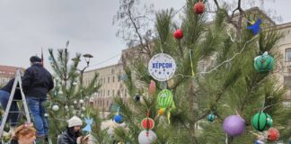 У Кропивницькому встановили ялинку, присвячену Херсону (фото+відео)